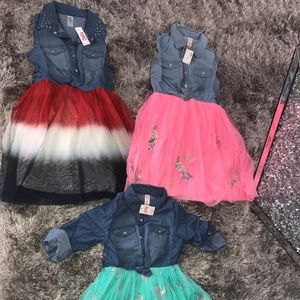 Justice girls denim with tulle dress